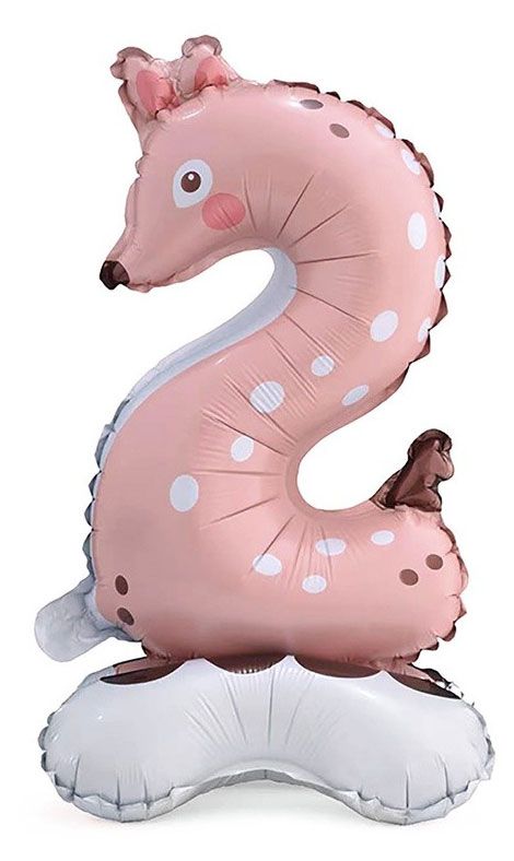 Цифра фольгированная Веселая затея 2 Олень на подставке, 56 см