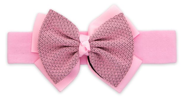 Ободок-резинка для волос B&H Бантик розовый, 1 шт