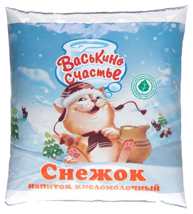 Напиток кисломолочный Снежок Васькино Счастье в пакете охлажденный 2,5%, 450 г