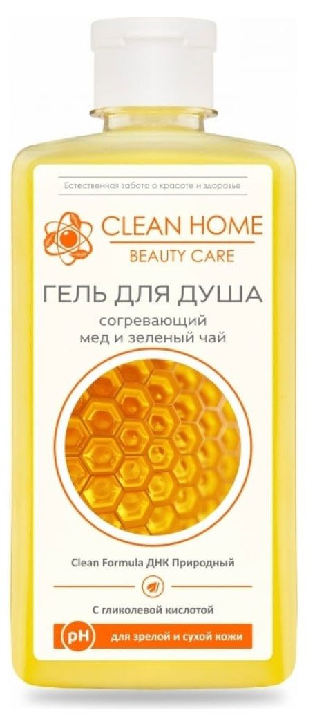 Гель для душа Clean Home Beauty Care Согревающий с медом и зеленым чаем, 350 г