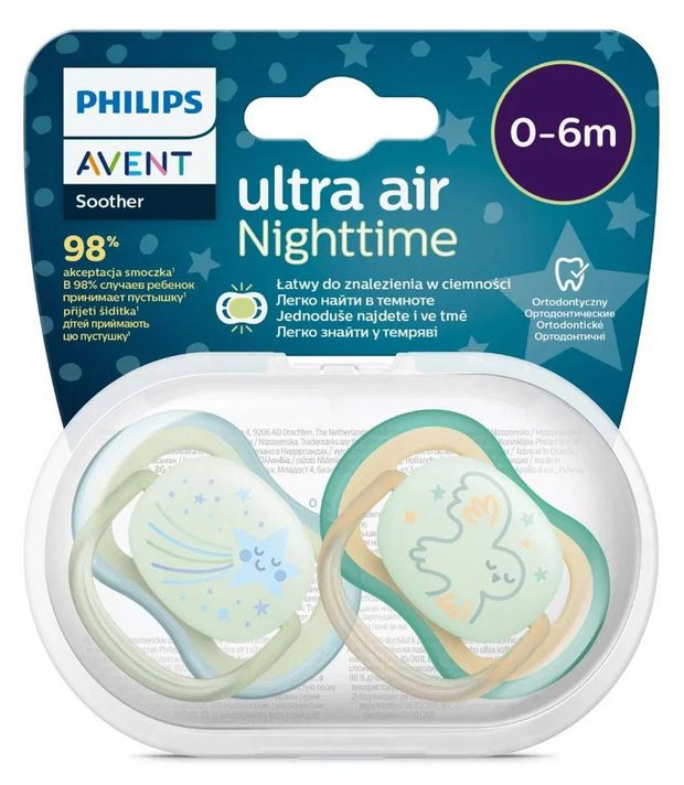 фото Пустышка philips avent ultra air night, 2 шт