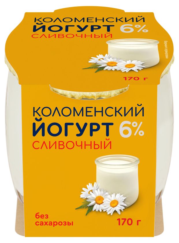 Йогурт Коломенское сливочный 6 170 г 95₽