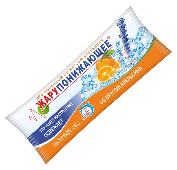Фруктовый лед Здоровые продукты Яблочный со вкусом апельсина, 70 г