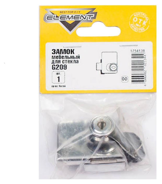 Замок мебельный Element G209 для стекла белый, 1 шт