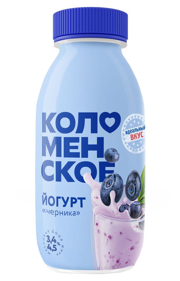 Йогурт питьевой Коломенское черника, 260 г