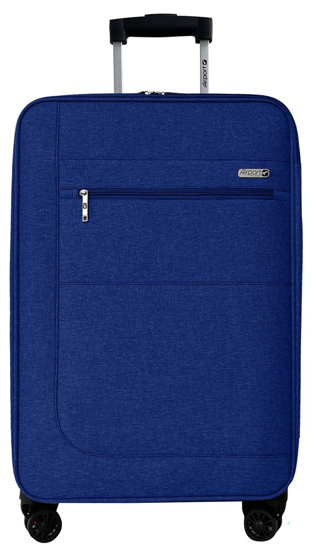 Чемодан Airport мягкий 8 колес синий размер M 5391₽