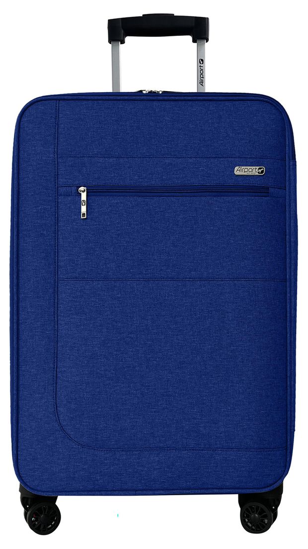 Чемодан Airport мягкий 8 колес синий размер L 7191₽
