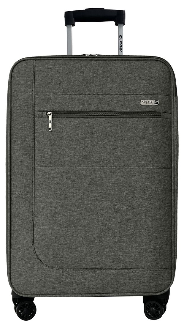 Чемодан Airport мягкий 8 колес серый размер L 7191₽