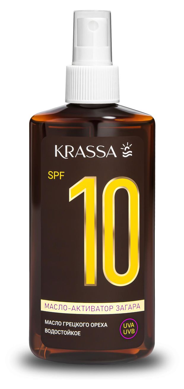 фото Масло-активатор загара krassa spf 10, 150 мл