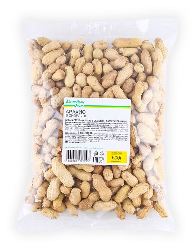 Арахис Каждый день в скорлупе 500 г 205₽