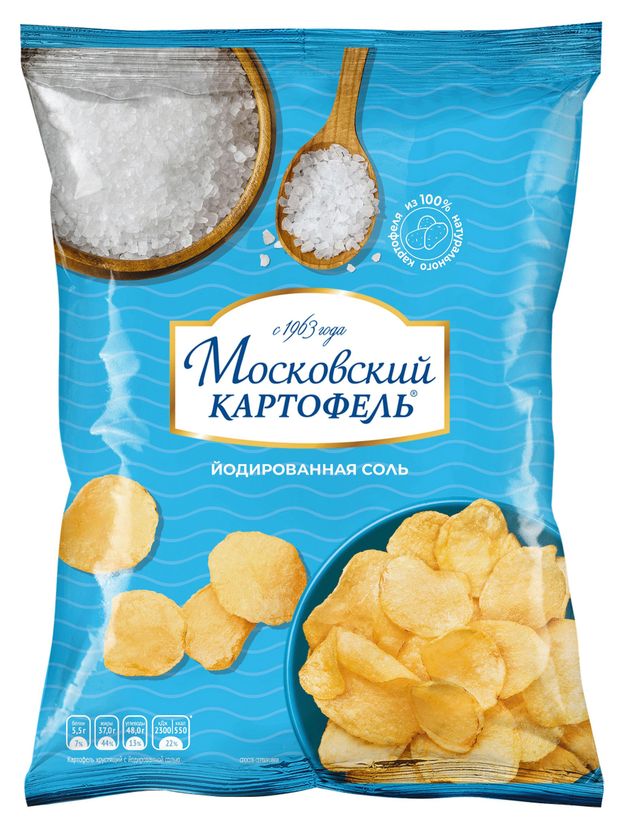 Чипсы картофельные Московский Картофель со вкусом соли, 120 г