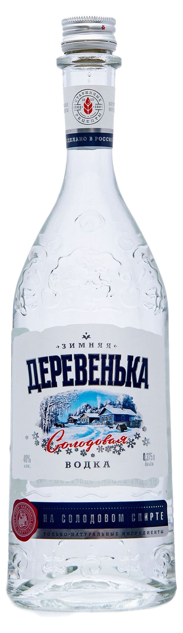 Водка Зимняя Деревенька Солодовая Россия, 0,375 л