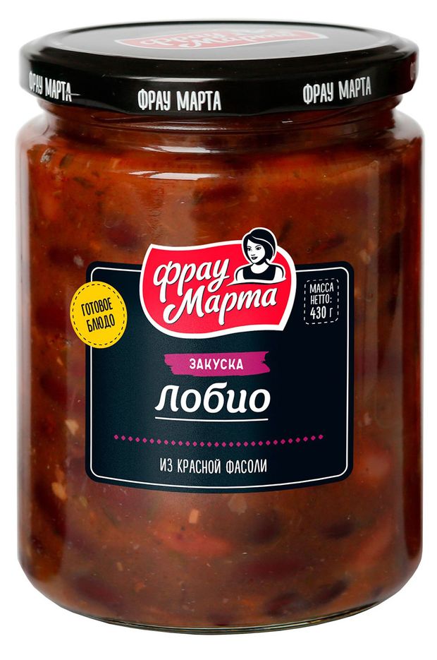 Бакалея Закуска из красной фасоли Фрау Марта Лобио, 430 г