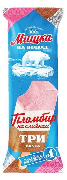 Мороженое пломбир Мишка на полюсе трехслойное 12% БЗМЖ, 70 г