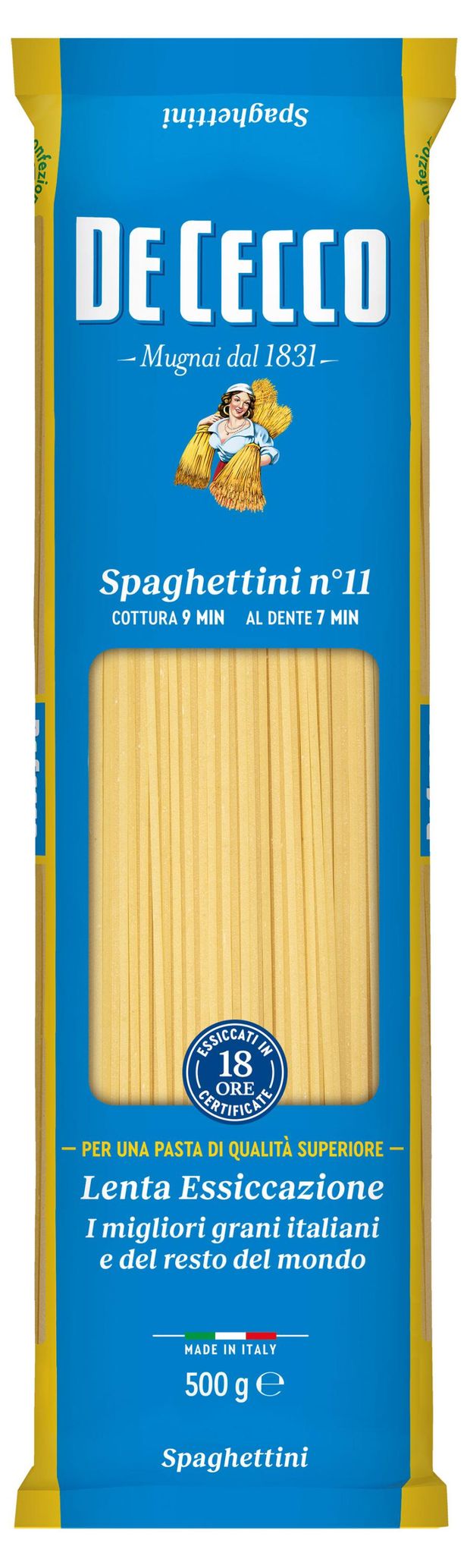 Макаронные изделия De Cecco Spaghettini 11, 500 г