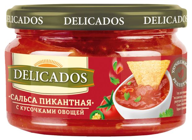 Бакалея  Ашан Соус Delicados сальса пикантная с кусочками овощей, 200 г