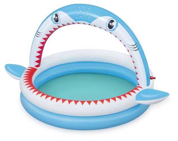 Надувной детский игровой бассейн с брызгалкой BESTWAY Sharktastic 163x127x92 см 1800₽