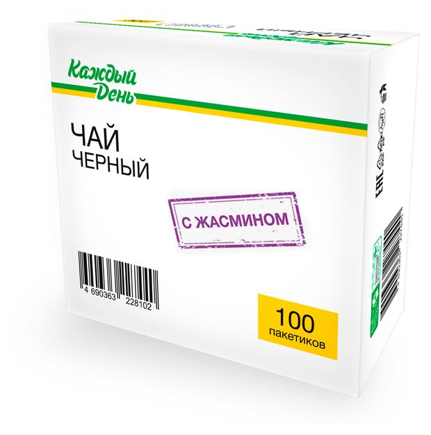 Чай зеленый Каждый день с жасмином 100х15 г 179₽