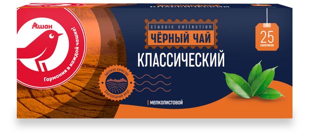  Чай черный АШАН Красная птица, 25х2 г