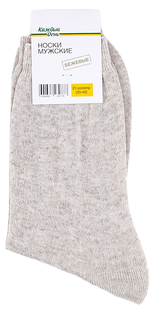 Носки мужские Каждый день бежевые, размер 25