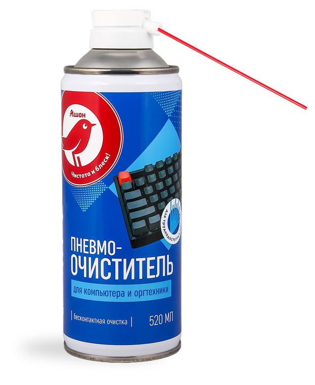 Электроника Пневмоочиститель АШАН Красная птица для компьютера и оргтехники, 520 мл