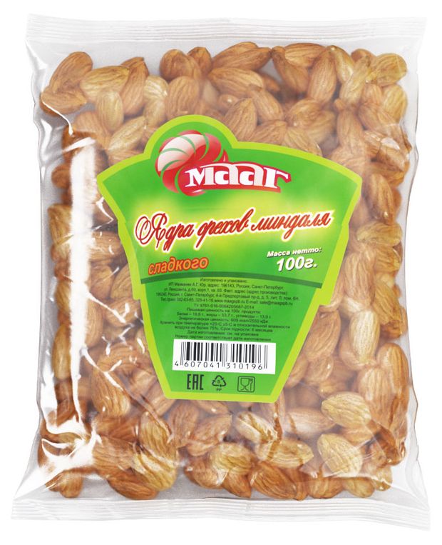 Миндаль МААГ ядра, 100 г