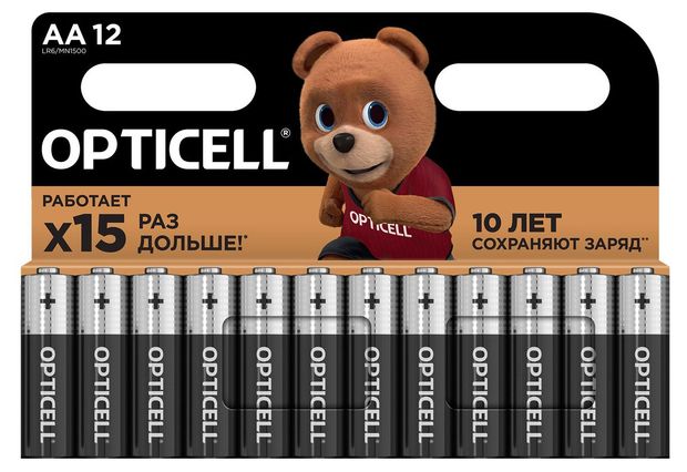 Батарейка Opticell алкалиновая AA 12 шт 1150₽