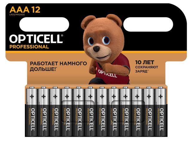 Батарейка Opticell Professional алкалиновая AAA 12 шт 1029₽
