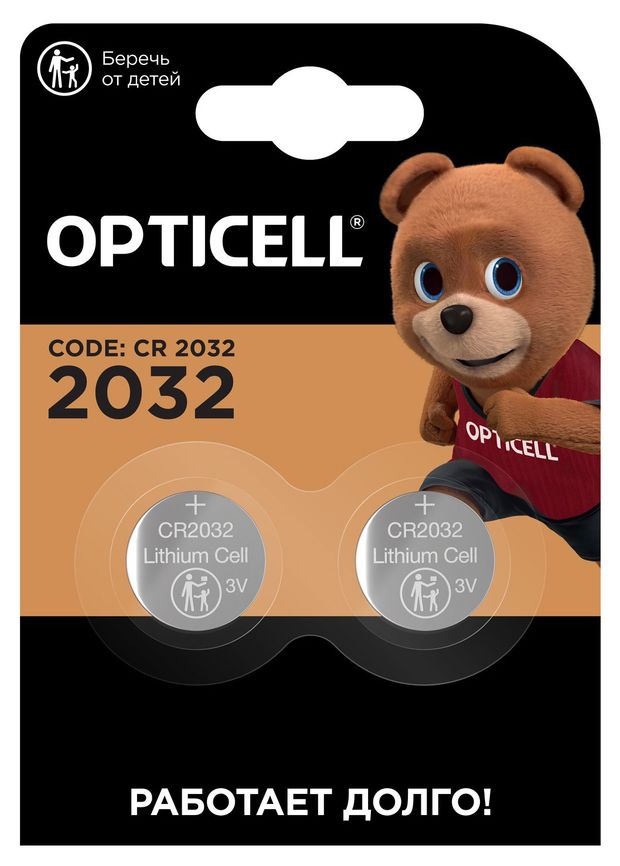 Батарейка Opticell литиевая CR2032 2 шт 490₽