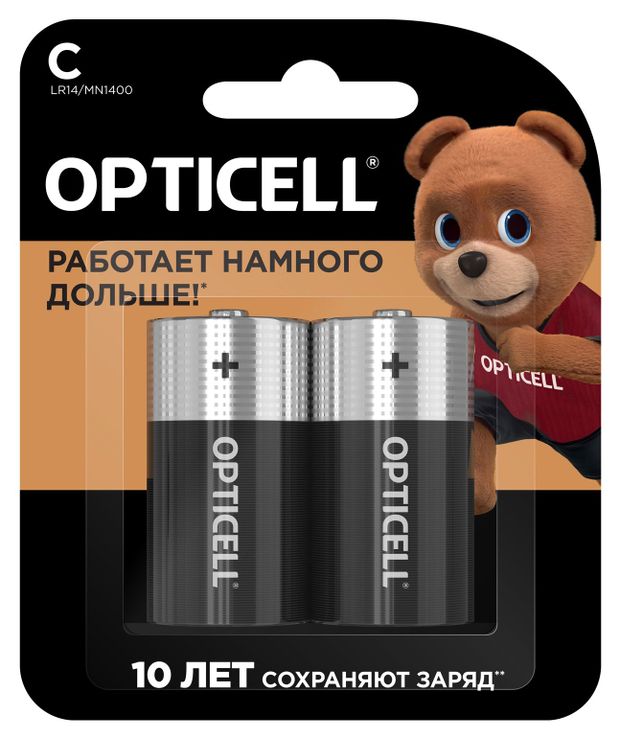 Батарейка Opticell алкалиновая C 2 шт 571₽