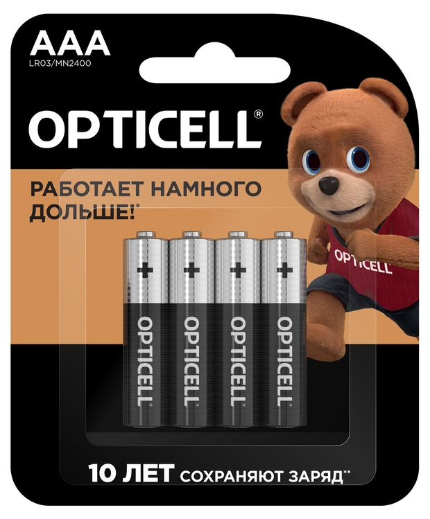Батарейка Opticell алкалиновая AAA 4 шт 398₽