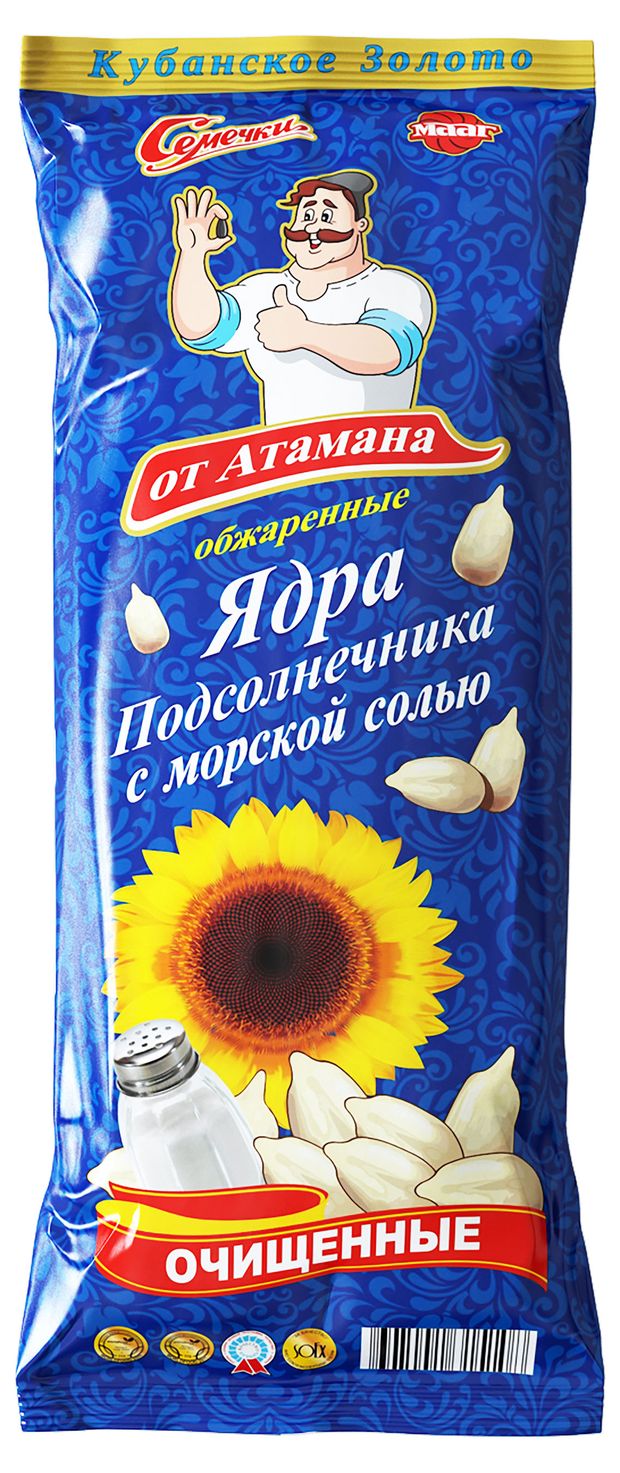 Семечки подсолнечные от Атамана жареные очищенные с морской солью, 75 г