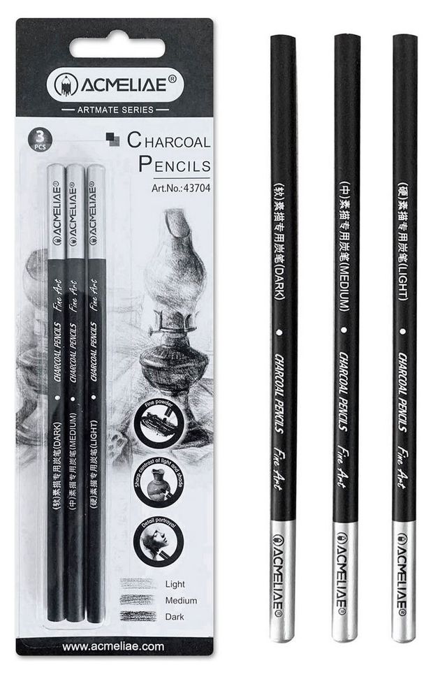 Набор угольных карандашей ACMELIAE 3 шт 79₽