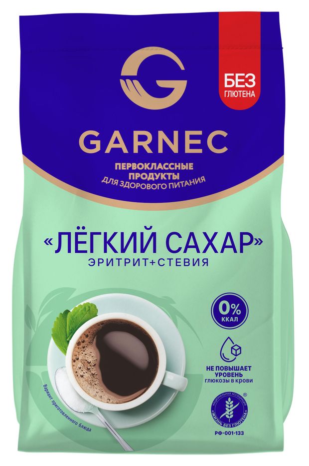 Подсластитель Garnec Легкий сахар эритрит стевия 200 г 340₽