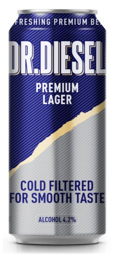 Пиво светлое Dr.Diesel Премиум Лагер Лайт пастеризованное 4,2%, 0,43 л