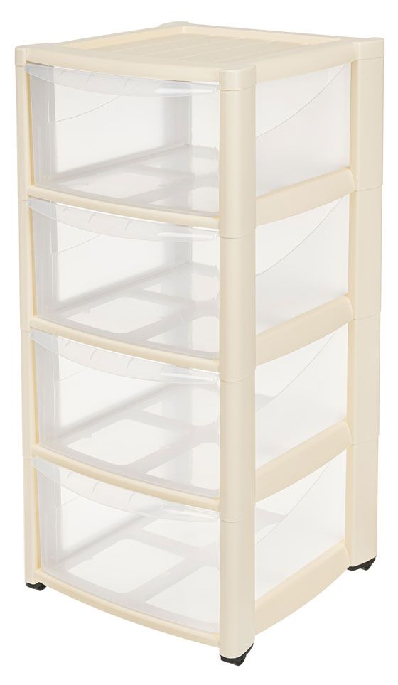 Комод пластиковый Амадео на колесах 4 ящика 2599₽