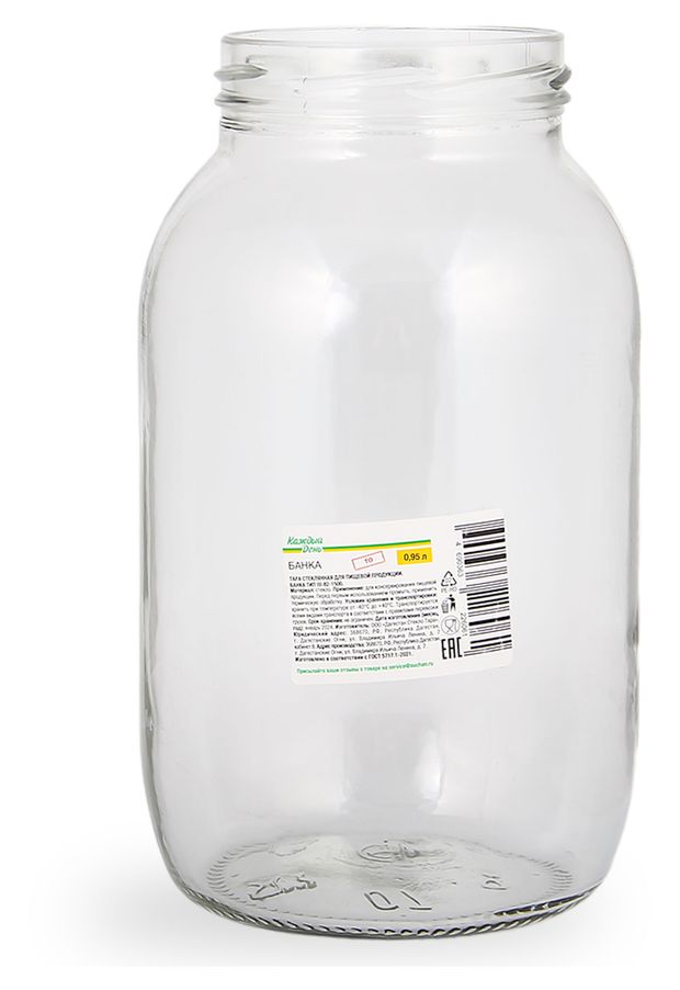 Банка стеклянная Каждый день d 82 ТО, 0,95 л