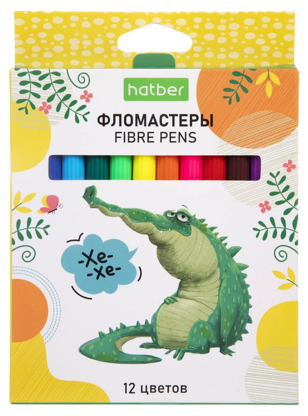 Канцтовары Фломастеры Hatber ECO ZOO, 12 цветов