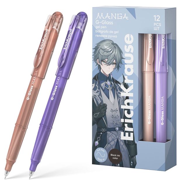 Ручка гелевая ErichKrause G-Glass Stick Manga 0,5 черная, 1 шт