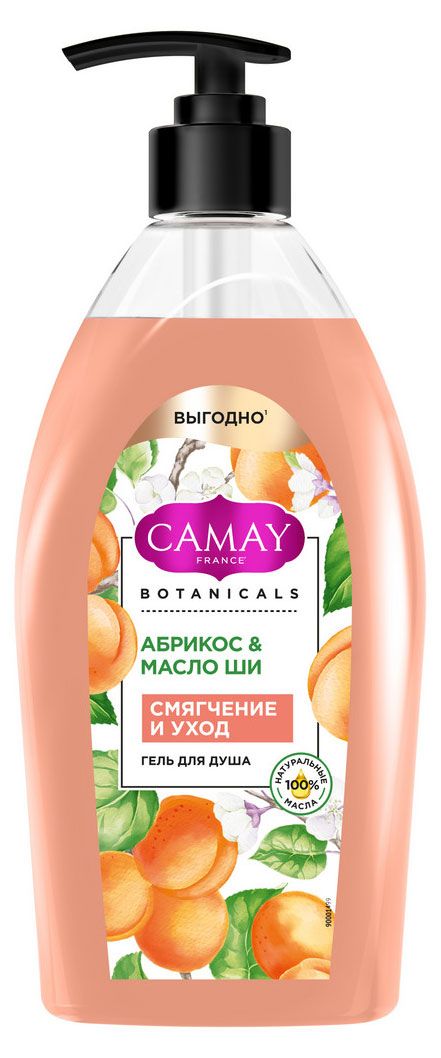фото Гель для душа camay смягчение и уход абрикос и масло ши, 750 мл