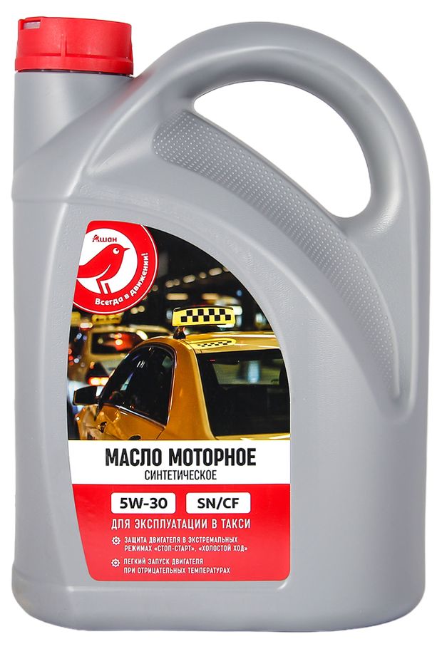 Масло моторное АШАН Красная птица синтетическое 5W30, 4 л