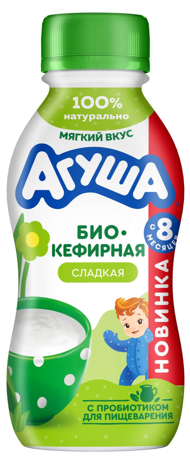 Все для детей Продукт биокефирный Агуша Сладкий 2,9% БЗМЖ с 8 мес., 180 г
