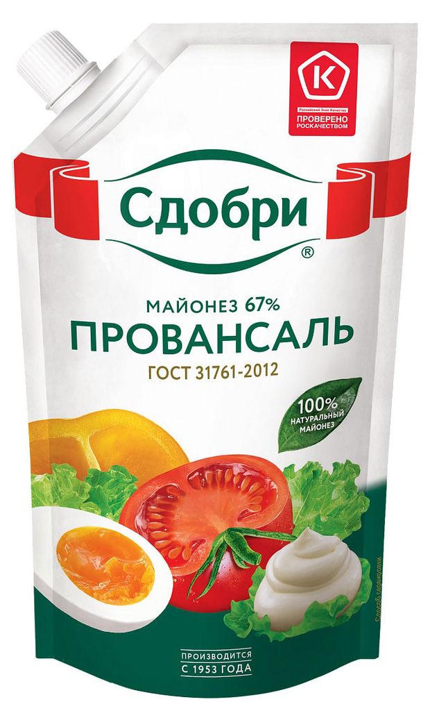 Майонез Сдобри Провансаль 67% охлажденный, 233 г