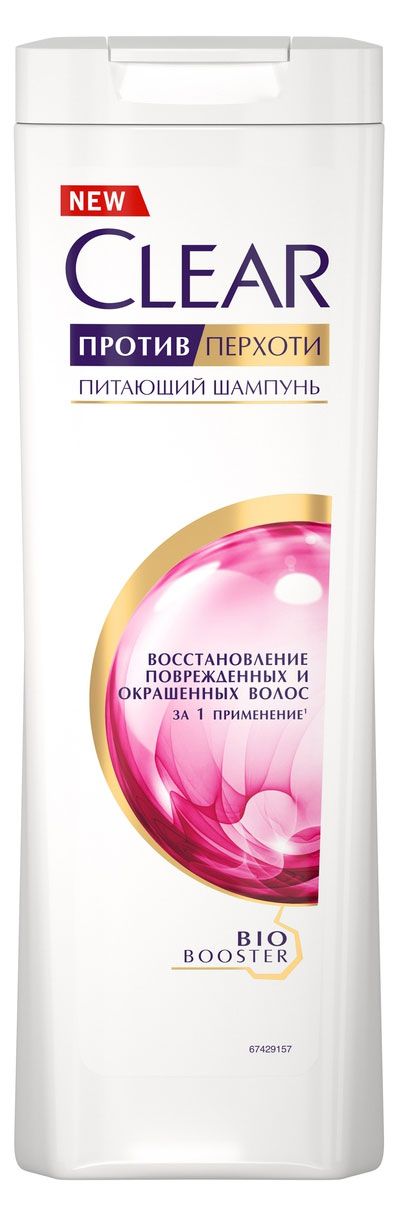 фото Шампунь против перхоти клиар восстановление поврежденных и окрашенных волос, 400 мл