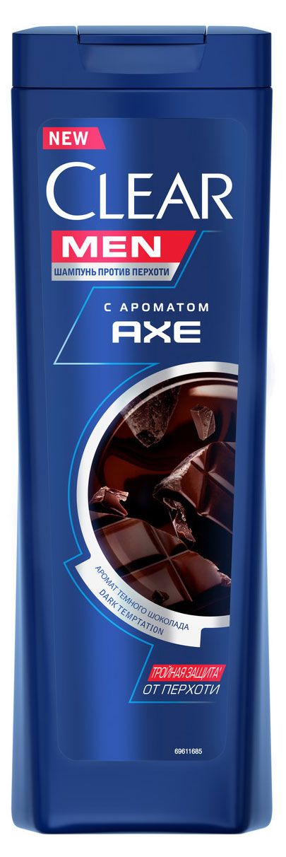 фото Шампунь для волос clear men axe dark temptation против перхоти с ароматом темного шоколада, 380 мл