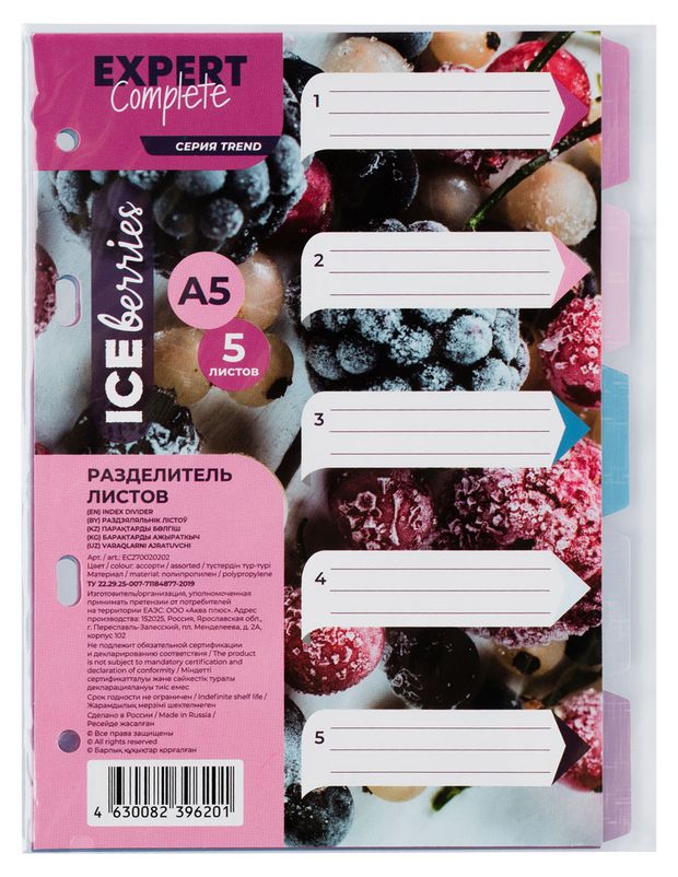 Разделитель листов Expert Complete Ec iceberries А5, 5 шт