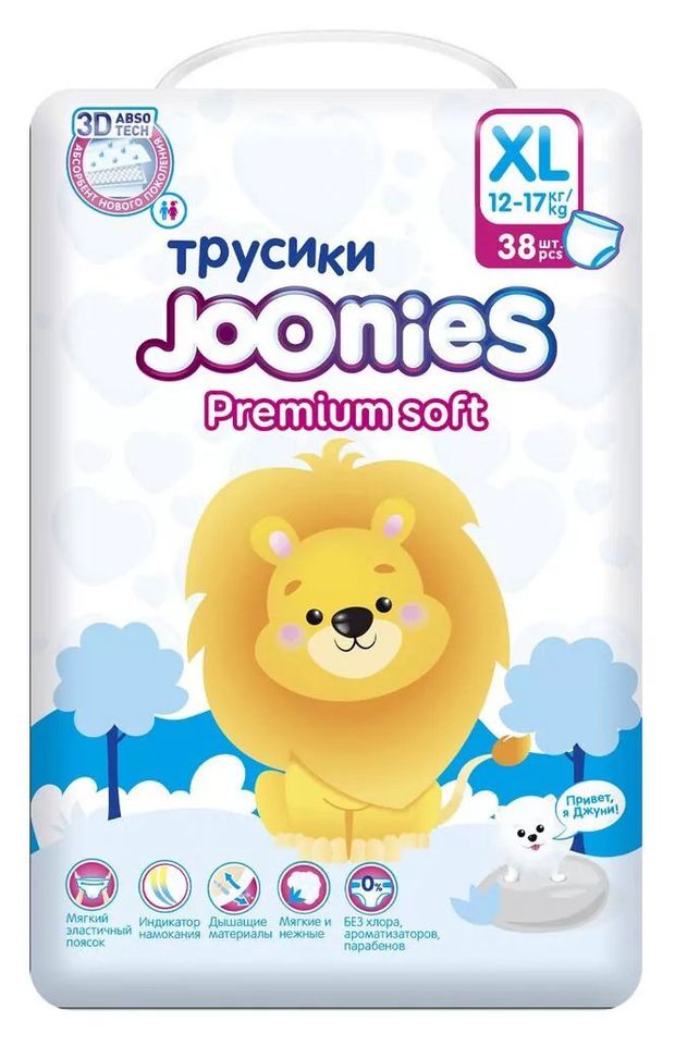 Трусики Joonies Premium Soft XL 12-17 кг 38 шт 1350₽