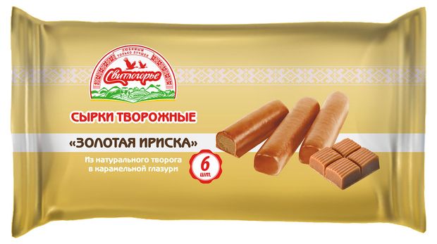 Сырок глазированный Свитлогорье Золотая ириска 23% БЗМЖ, 180 г