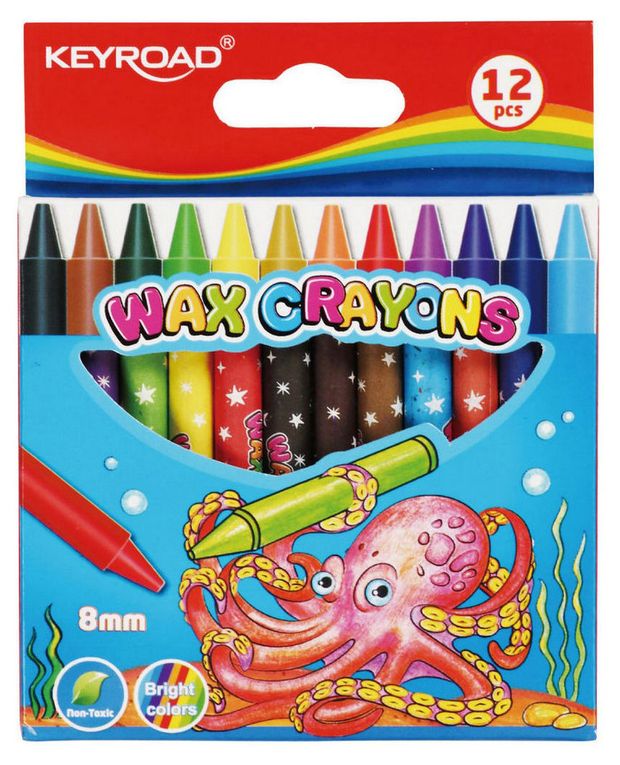 Восковые мелки KEYROAD Standart, 12 цветов
