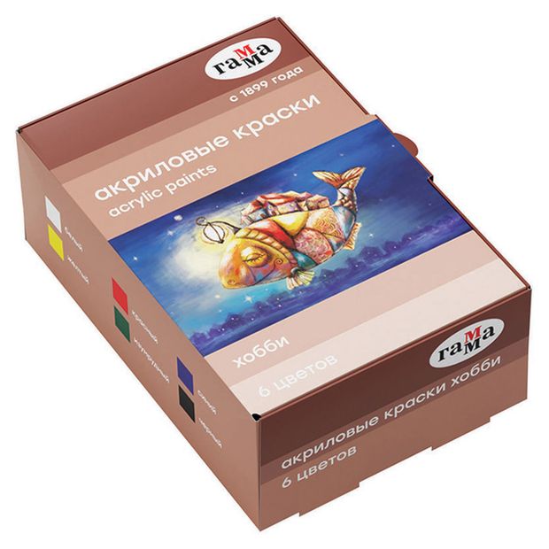 Краски акриловые декоративные Гамма Хобби 20 мл 6 цветов 310₽